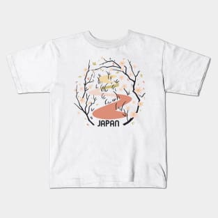 Japanese Sakura Path Kids T-Shirt